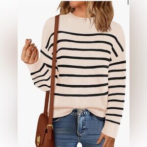 Striped sweater NWT Navy/cream